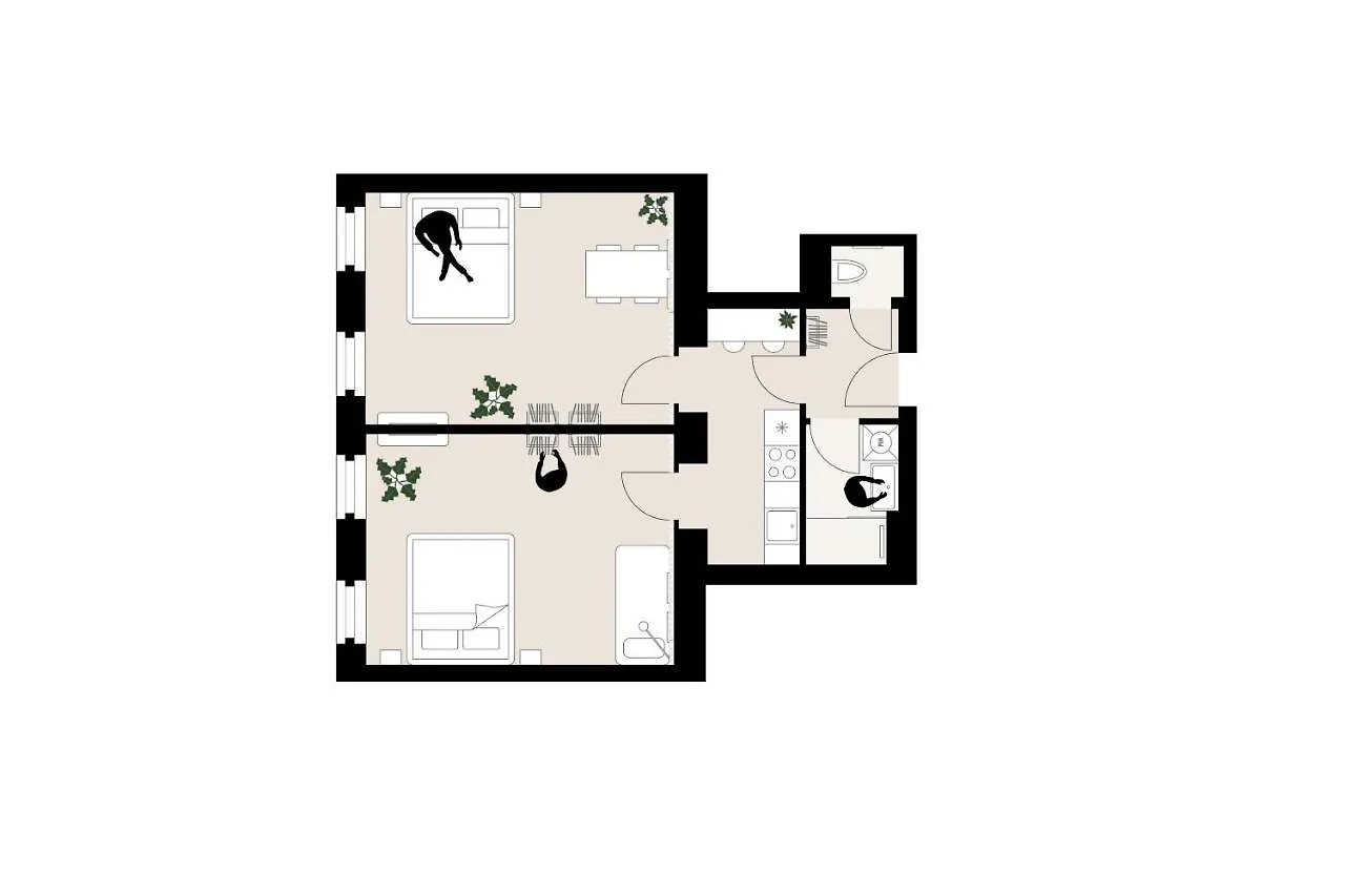 Modern 2Br Apartments - Full Kitchen - Schoenbrunn Area - 15 Mins To City Center Vienna